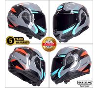 LS2 FF910 Advant II Triple, modular helmet 3XL Grey/Light Blue/Red