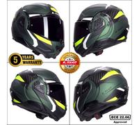 LS2 FF910 Advant II helmet triple olive green white yellow
