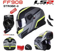 LS2 FLIP-FRONT MODULAR MOTORCYCLE FF908 STROBE-II MONZA DUAL VISOR CRASH HELMET