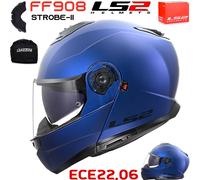 LS2 Flip Front Motorcycle ECE22.06 DVS Modular Helmet FF908 STROBE II Matt Blue