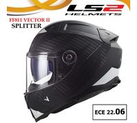 LS2 Full Face Motorcycle Crash Helmet Dual Visor FF811 Vector-II Splitter White