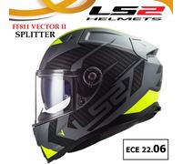 LS2 LS2 - Helmet FF811 Vector II Splitter Matt Titaniun / H-V Yellow M