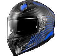 LS2 Full Face Motorcycle Helmet. Vector II Carbon Road Touring Motorbike Lid. FF811. ECE22.06 - FLUX - BLUE - (XL) 61-62CM