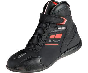 LS2 Garra waterproof Motorcycle Shoes, black-red, size 46 for Men