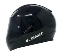 LS2 GLOSS BLACK FULL FACE MOTORCYCLE MOTORBIKE HELMET - WITH BLACK TINTED VISOR