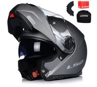LS2 FF908 Strobe II Solid Helmet, silver, size M for Men