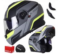 LS2, Modularer Motorradhelm STROBE II MONZA Matt Black H-V Yellow,