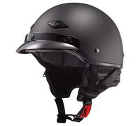 LS2 Helmets Bagger Motorcycle Half Helmet (Matte Black - Large)