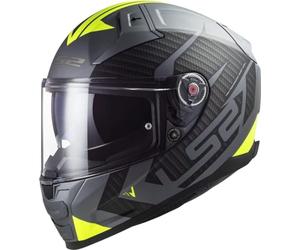 LS2, Integral Motorcycle Helmet Vector II Splitter Matt Titanium H-V Yellow, 4XL