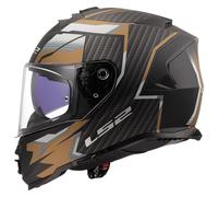 LS2, Integraler Motorradhelm Storm II Tracker Black Gold