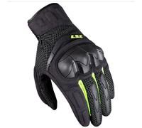 LS2 Kubra Motorcycle Motorbike Textile Gloves Anthracite / Hi-Viz Yellow