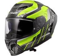LS2 FF807 Dragon Carbon Trax, full face helmet L Black/Neon-Yellow/Grey
