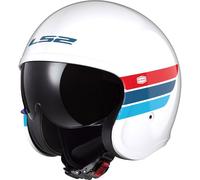 LS2 OF599 Spitfire II Retro Jet Helmet, white-red-blue, size 2XL for Men