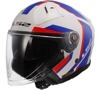 LS2 OF603 Infinity II Focus White Blue Red 06 Jet Helmet XL