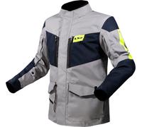 LS2 Metropolis Evo waterproof Motorcycle Textile Jacket, grey/dark blue/neon yellow, size 5XL