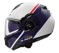 LS2, Modular Motorcycle Helmet ADVANT SWIPE Gloss White Blue, 3XL