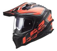 LS2, Motocross Helmet Explorer Old Matt Black Fluo Orange XXL