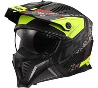 LS2 Motorcycle Helmet OF606 DRIFTER - Devor - Black Yellow - Open Faced With Removable Mask Motorbike Helmet (M) (57-58cm)