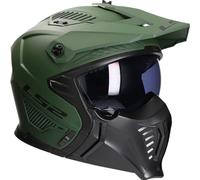 LS2 Motorcycle Helmet OF606 DRIFTER MATT MILITARY GREEN - Open Faced With Removable Mask - XL (61-62cm)