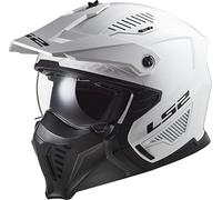 LS2 Motorcycle Helmet OF606 DRIFTER - Solid White - Open Faced With Removable Mask Motorbike Helmet (S) 55-56cm