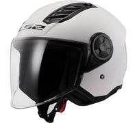 LS2 Helmets Motorcycle Helmet OF616 Airflow II Open-Face Flip-Up Visor ECE22.06 Gloss White XXL