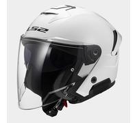 LS2 Motorcycle Open Face Helmet - OF618 VERSO II Solid (White)