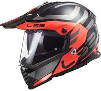 LS2 MX436 Pioneer Evo Adventurer Motocross Helmet, black-orange, size XS for Men