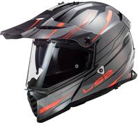 LS2 MX436 Pioneer Evo Knight Motocross Helmet, grey-orange, size XS for Men