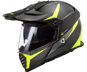 LS2 MX436 Pioneer Evo Router Motocross Helmet, black-yellow, size XS for Men