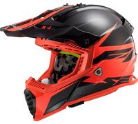 LS2 MX437 Fast Evo Roar Motocross Helmet, black-red, size 2XL for Men