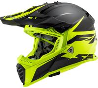 LS2 MX437 Fast Evo Roar Motocross Helmet, black-yellow, size XL for Men
