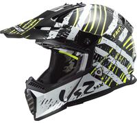 LS2 MX437 Fast Evo Verve Motocross Helmet, black-white, size 2XL for Men