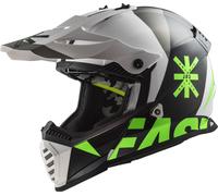 LS2 MX437 Fast Heavy Evo Motocross Helmet, black-white-green, size S for Men