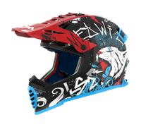 LS2 MX437 Fast Evo II Mini Starmaw Kids Motocross Helmet, black-red-blue, size L