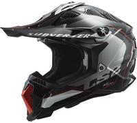 LS2 MX700 Subverter Evo Arched Motocross Helmet, black-silver, size XL for Men