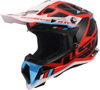 LS2 MX700 Subverter Evo II Stomp Motocross Helmet, white-red-blue, size S for Men