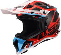 LS2 MX700 Subverter Evo II Stomp, motocross helmet XS Black/White/Light Blue/Red