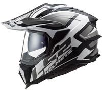 LS2 MX701 Explorer Alter Matt Motocross Helmet, black-white, size XL for Men