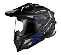 LS2 MX701 EXPLORER C CARBON FIBRE DUAL VISOR MOTORCYCLE HELMET ADVENTURE BLUE
