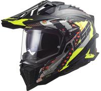 LS2 MX701 Explorer C Extend Carbon Motocross Helmet, black matt/yellow, size XS (53/54)