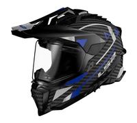 LS2 MX701 Explorer Carbon Adventure Motocross Helmet, carbon/blue, size XXXL (65/66)