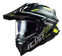 LS2 MX701 Explorer Carbon Edge, adventure helmet XS Black/Neon-Yellow/Grey