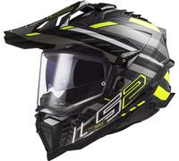 LS2 MX701 Explorer Carbon Edge Motocross Helmet, black-yellow, size 2XL for Men