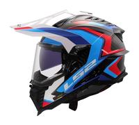LS2 MX701 Explorer Carbon Frontier II gloss white blue - Adventure helmet motorcycle (L)