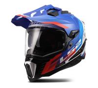 LS2 MX701 Explorer Hexa Enduro Helmet, white-red-blue, size L for Men