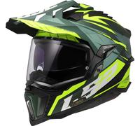 LS2 MX701 Explorer Spire, adventure helmet 3XL Matt Dark Green/Light Green/Neon-Yellow