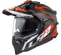 LS2 MX701 Explorer Spire Motocross Helmet, black-grey-red, size L for Men