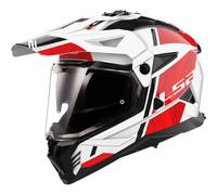 LS2 MX702 Pioneer 2 ECE 22.06 Adventure Motorcycle Helmet Hill White / Red
