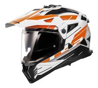 LS2 MX702 Pioneer 2 ECE 22.06 Adventure Motorcycle Helmet Namib White / Orange