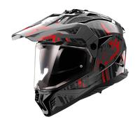 LS2 MX702 Pioneer II Crazy Motocross Helmet, black-grey-red, size M
